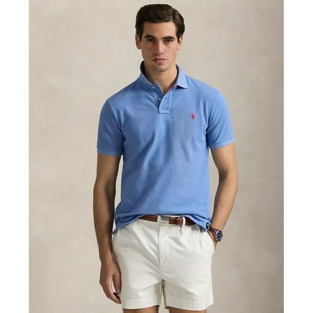 Polo Ralph Lauren Men's Classic-Fit Mesh Cotton Polo Shirt, XL X-Large, Campus Blue