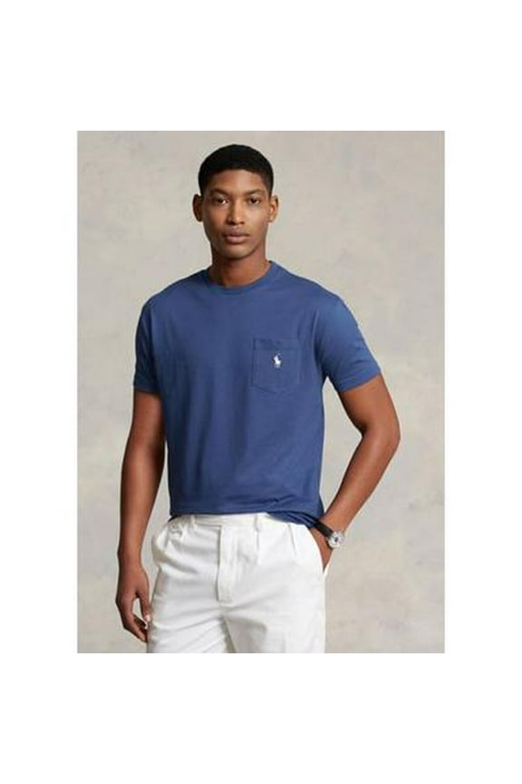 Men's Classic Fit Pocket Short Sleeve T Shirt Blue Small