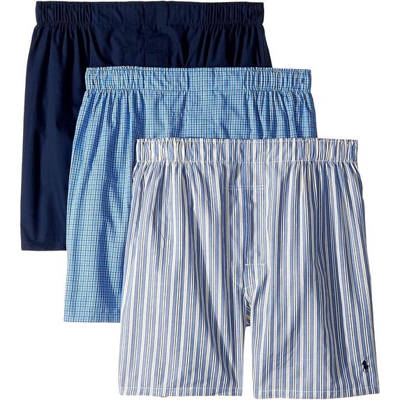 Polo Ralph Lauren Men's Classic Fit Woven Cotton Boxers (3 Pack)