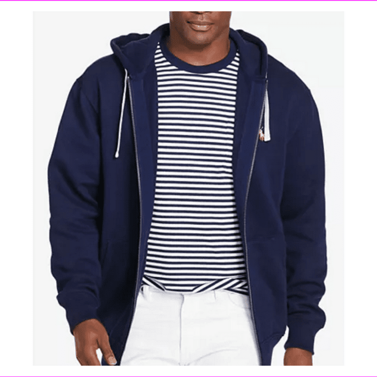 Polo Ralph Lauren Men's Classic Fleece Full Zip Hoodie, Cruise Navy, 3XLT