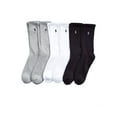 thumbnail image 1 of Polo Ralph Lauren Men's Classic Ribbed Crew Socks - 6 Pack (Grey-Wht-Blk), 1 of 2