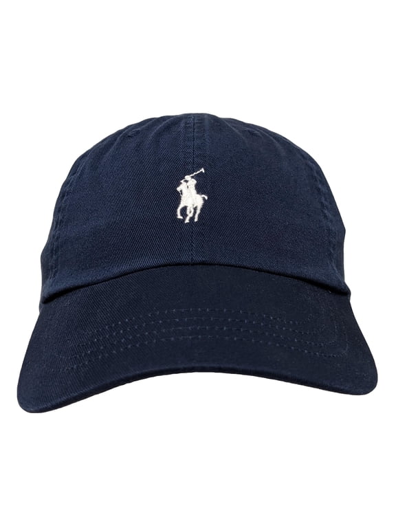 Men's Cotton Chino Ball Cap (One Size, Navy (White Pony))