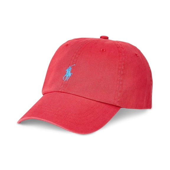 Polo Ralph Lauren Men`s Cotton Chino Baseball Cap (Nantucket Red(3041)/Blue, One Size)