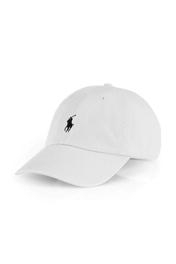 Men`s Cotton Chino Baseball Cap (White(1000)/Obsidian, One Size)