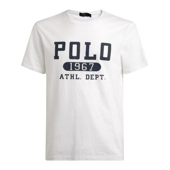 Polo Ralph Lauren Men's Cotton Short Sleeve Crewneck Graphic T-Shirt (White, Large)