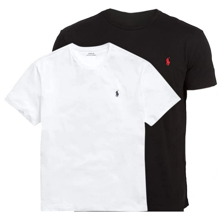 ★POLO RALPH LAUREN★ Ralph T-Shirt White MNPOTSH1N822070-10 Polo Ralph Lauren Men's Crew-Neck T-Shirt Bundle(Medium