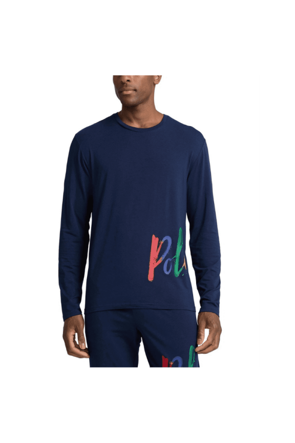 Mens Crewneck Pajama Shirt Cruise Navy, Size Medium