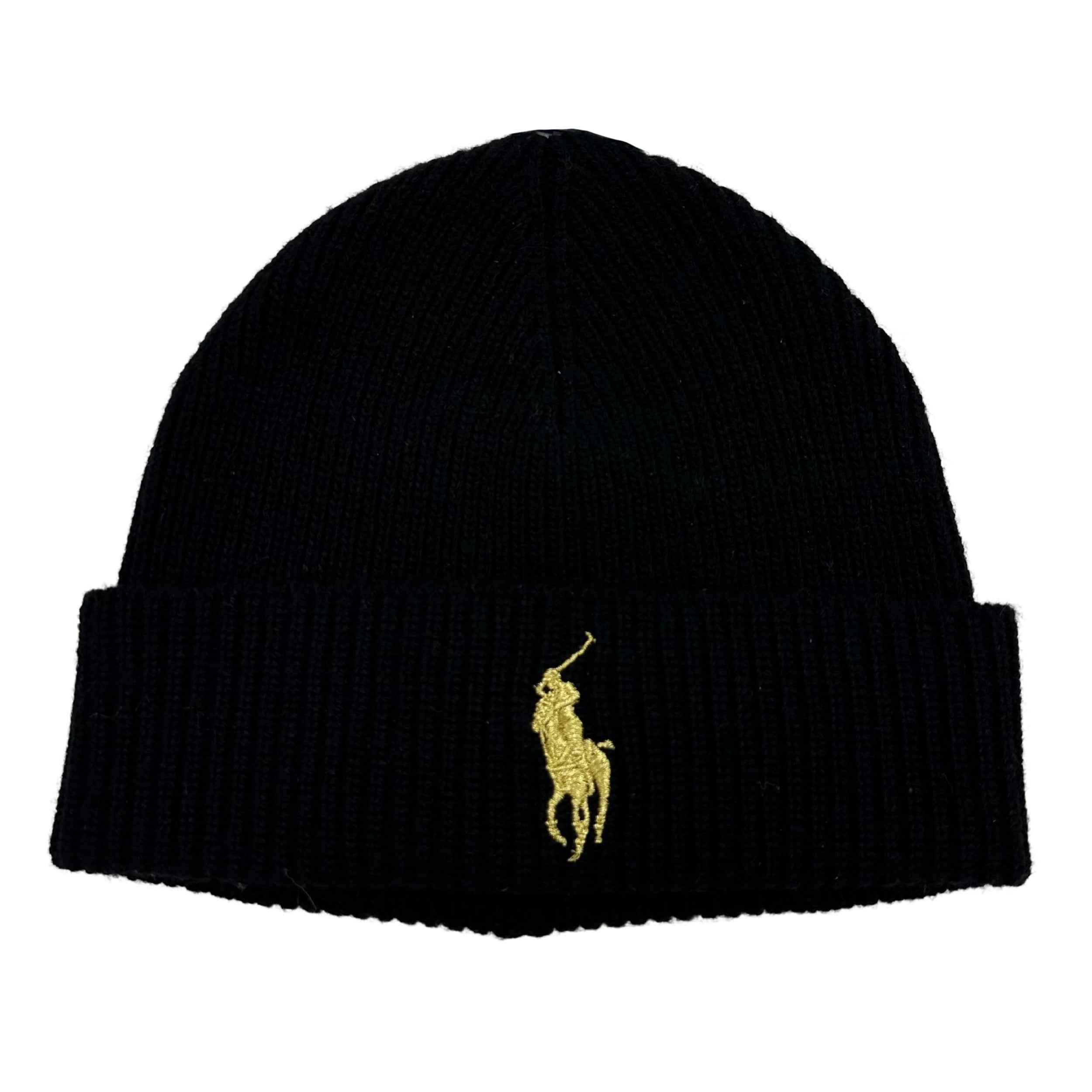 Polo Ralph Lauren Men s Cuffed Big Pony Black Beanie Walmart