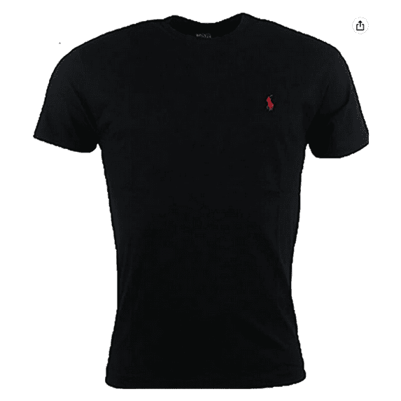 Polo Ralph Lauren Men's Custom Fit Crew-Neck Short Sleeve T-Shirt, Black, Large