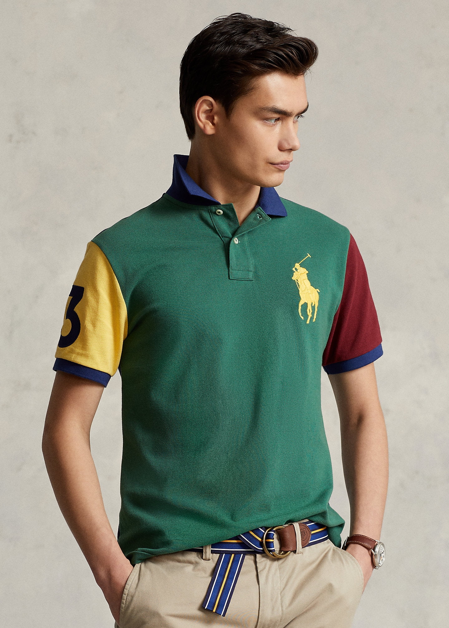 Polo Ralph Lauren Men\'s Custom Slim Fit Big Pony Mesh Polo Shirt - Medium