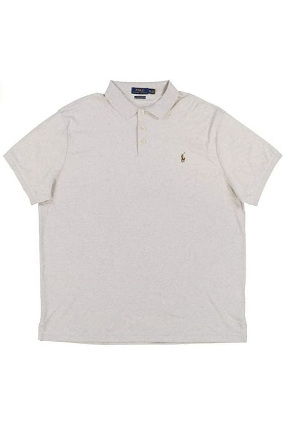 Men's Custom Slim Fit Interlock Polo Shirt, Beige, XXL - NEW