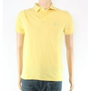 Polo Ralph Lauren Mens Custom Slim Fit Mesh Polo, Yellow/Lt Blue, L
