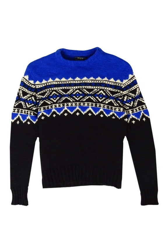 Men's Fair Isle Crewneck Wool Sweater