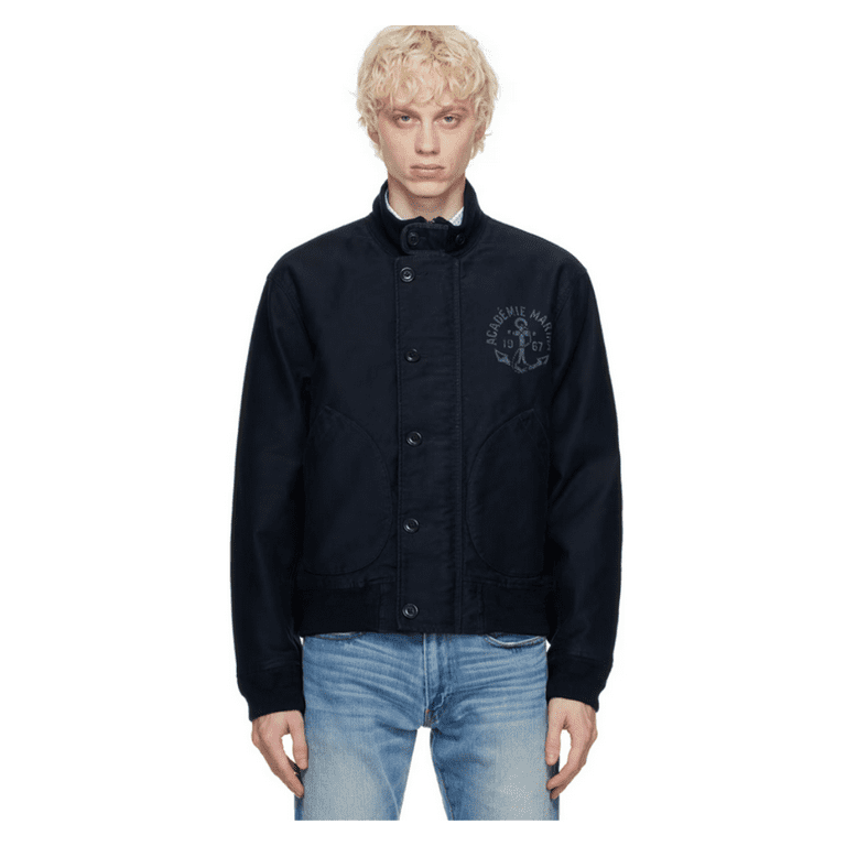Polo Ralph Lauren Men's Graphic Deck Jacket Coat Aviator Navy Blue