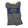 thumbnail image 1 of Polo Ralph Lauren Men's Gray Classic Sport Crew Socks Red Pony 6-Pack ,10-13, 1 of 2
