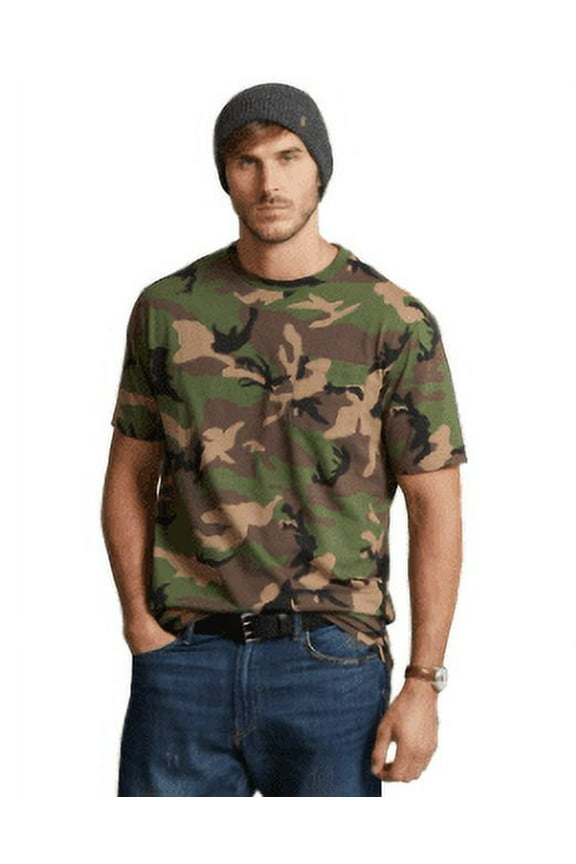 Men's Green Multi Big & Tall Camo Pocket T-Shirt, US 4LT
