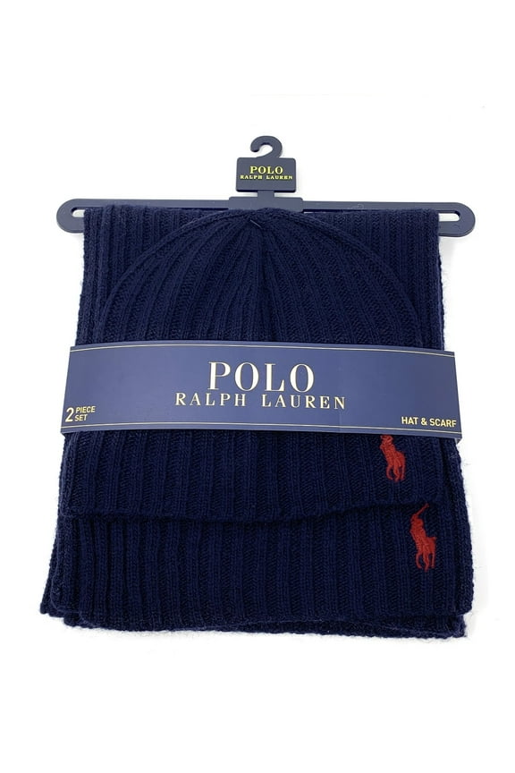 Men's Hat, Scarf & Glove Set, Navy, 2-Piece
