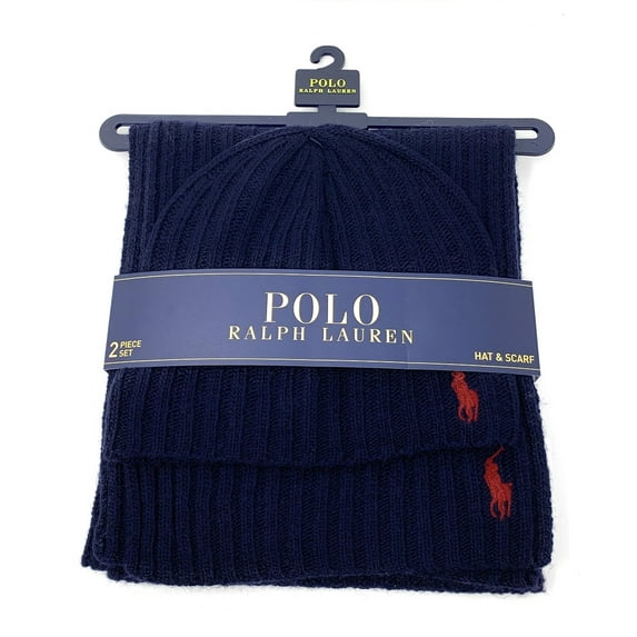 Polo Ralph Lauren Men's Hat, Scarf & Glove Set, Navy, 2-Piece