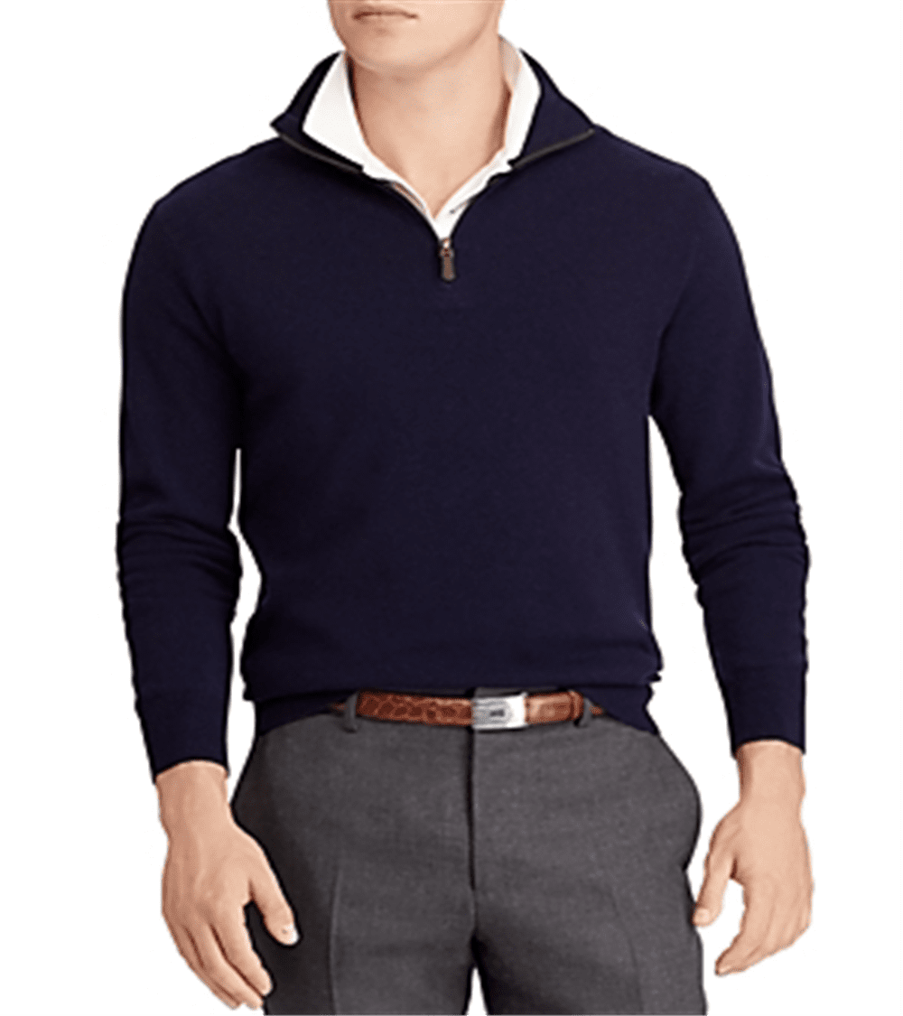 Ralph lauren merino deals wool half zip sweater