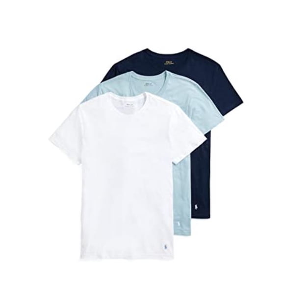 Polo Ralph Lauren Men's Multi Classic Fit Cotton Crew T-Shirt, 3 Pack, Large
