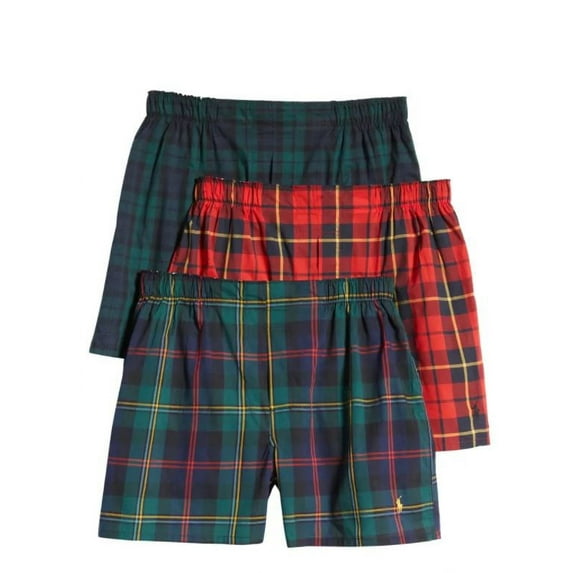 Polo Ralph Lauren Men's Multi Classic Fit Plaid Boxers, Large
