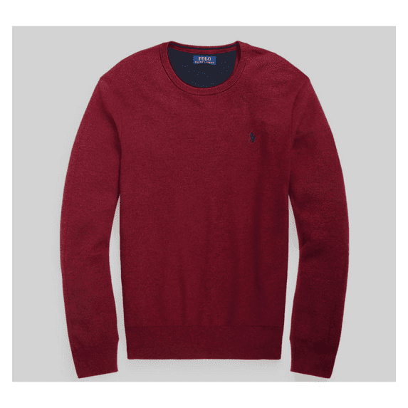Polo Ralph Lauren Men's PIMA Cotton V-Neck Sweater, RED, S