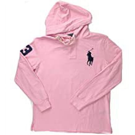 Polo Ralph Lauren Men's PINK Big Pony 3-Patch Polo Neck Mesh Hoodie US 2XB