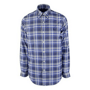 Polo Ralph Lauren Mens Performance Plaid Long Sleeves Shirt-BLUE-S