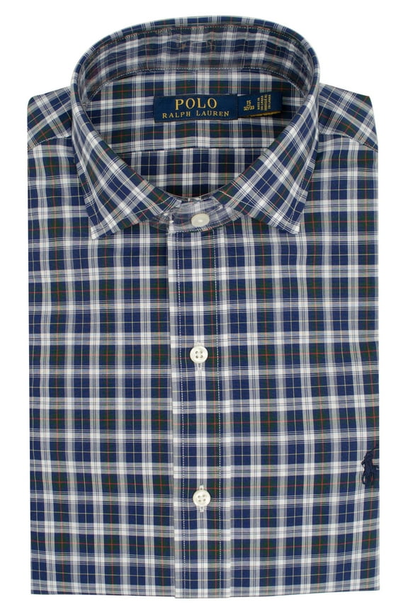 Men's Plaid Cotton Poplin Dress Shirt