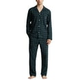 thumbnail image 1 of Polo Ralph Lauren Men's Plaid Flannel Button Down Pajama Set Green Gold XL, 1 of 4