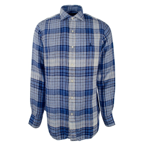 Polo Ralph Lauren Men's Plaid Sport Shirt, Blue\White,  Small