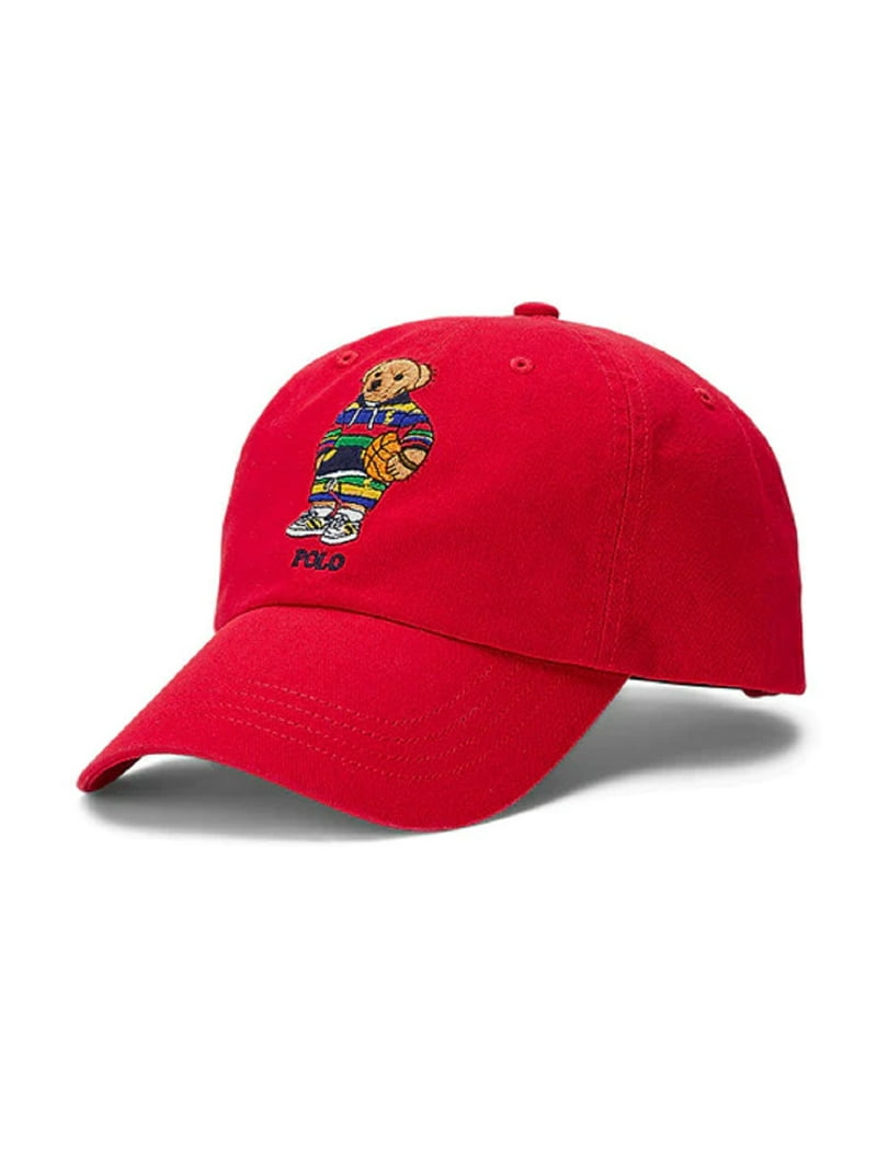 Polo Ralph Lauren Men's Polo Bear Chino Ball Cap Hat Bold Red