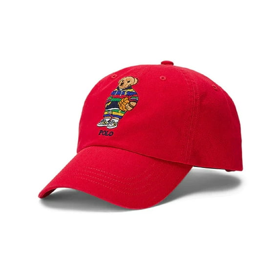 Polo Ralph Lauren Men's Polo Bear Chino Ball Cap Hat Bold Red
