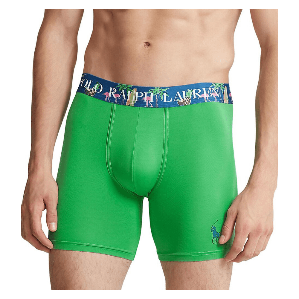 Polo Ralph Lauren Men's Recycled Polyester Boxer Bief Green S