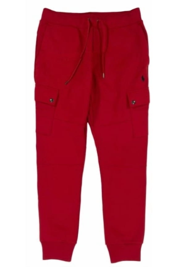 Men's Red Big &Tall Double Knit Fleece Track Sweat Pants, 1XB