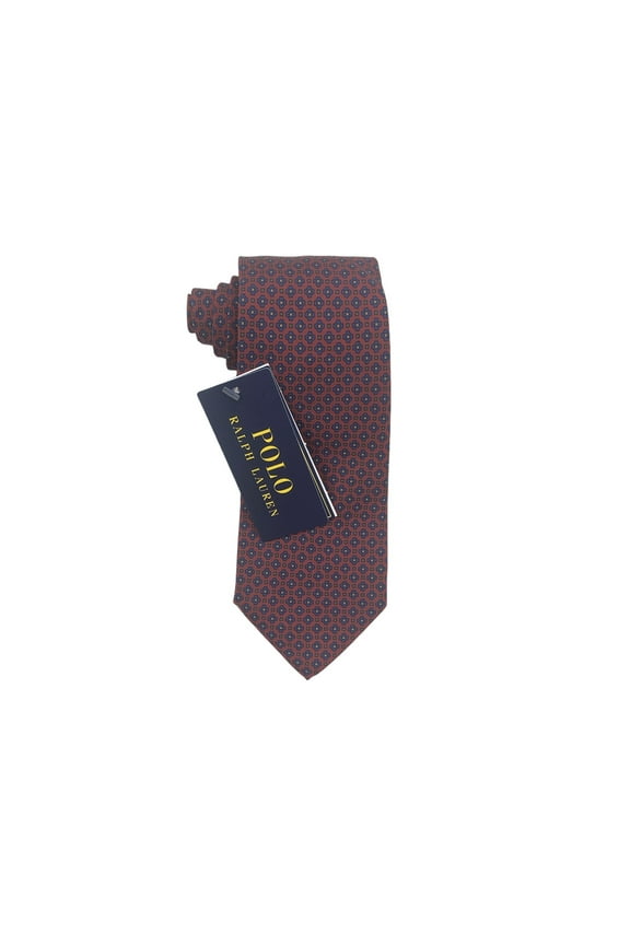 Men's Red Print Silk Tie, One Size