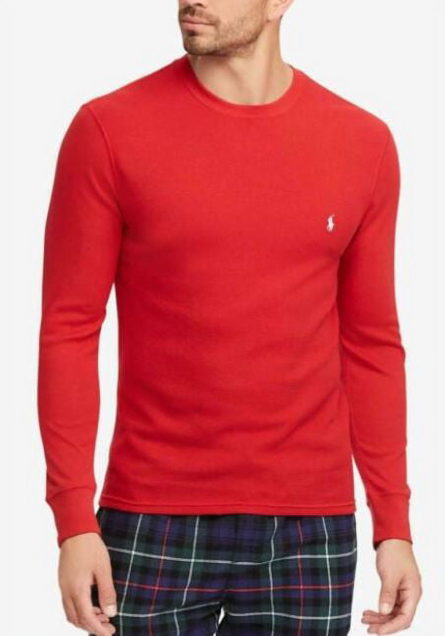Polo Ralph Lauren Men's Red Waffle Knit Thermal Sleepwear Red