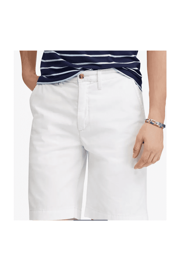 Ralph Lauren Men's Polo Solid Flat Front Walking Shorts White 35
