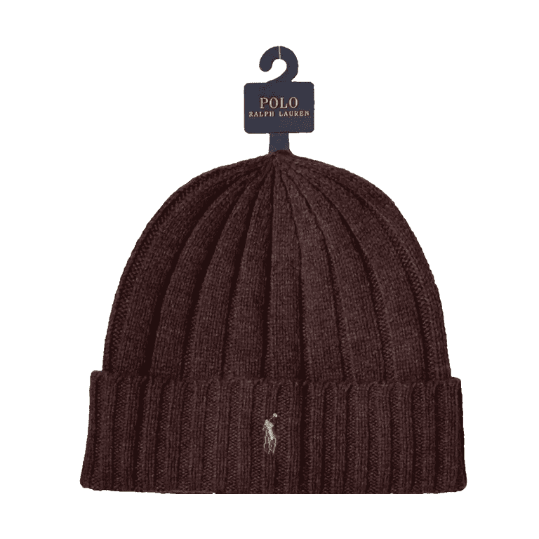 Polo Ralph Lauren Men's Ribbed Knit Beanie, Brown One Size