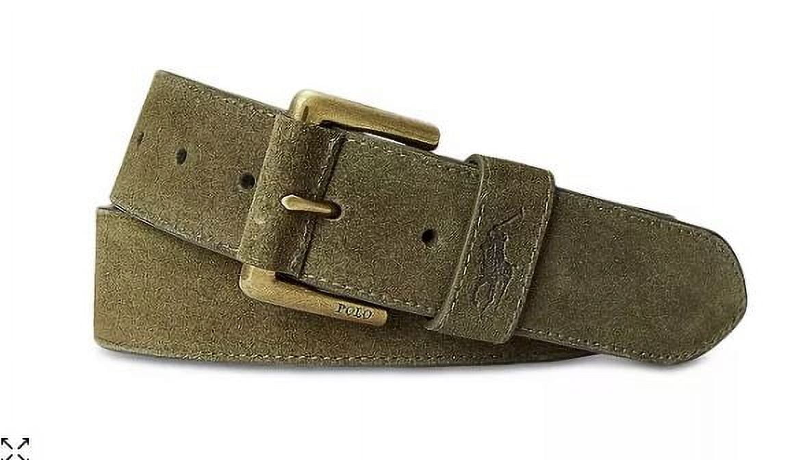 Polo Ralph Lauren Men's Suede Roller Buckle Belt, Olive, US