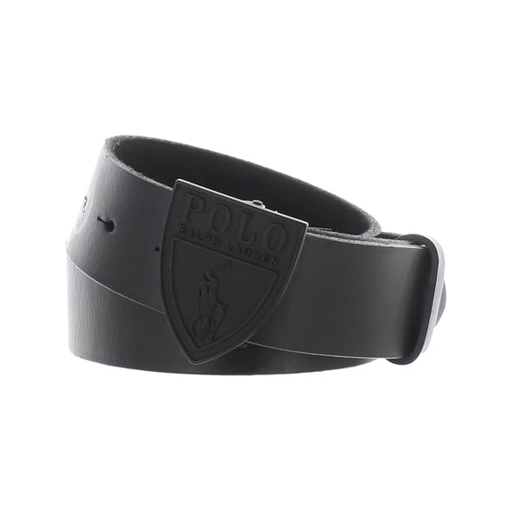 Polo Ralph Lauren Mens Leather Shield Buckle Dress Belt