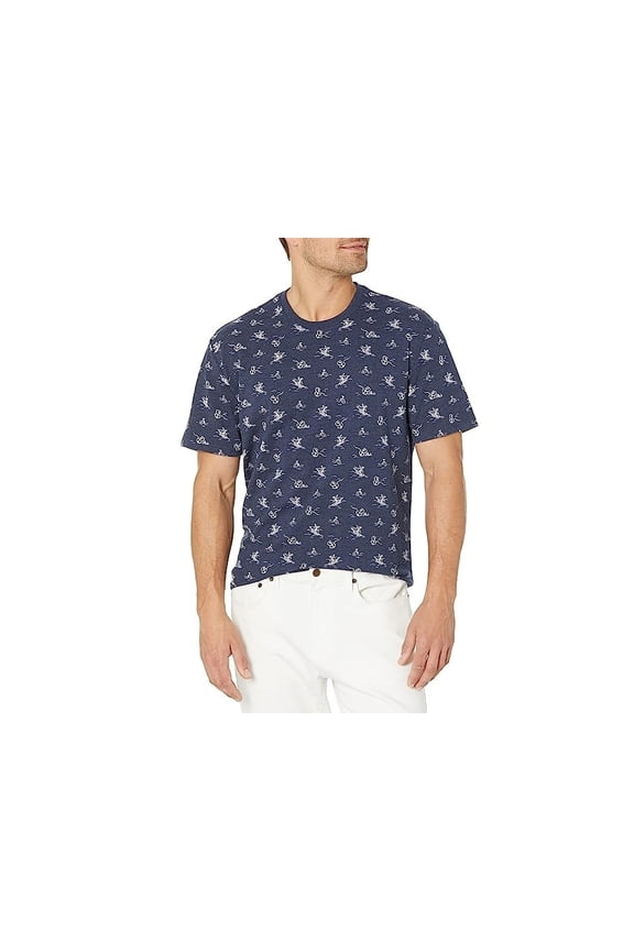 Mens Short Sleeve Pajamas Shirt Anchor Print XL