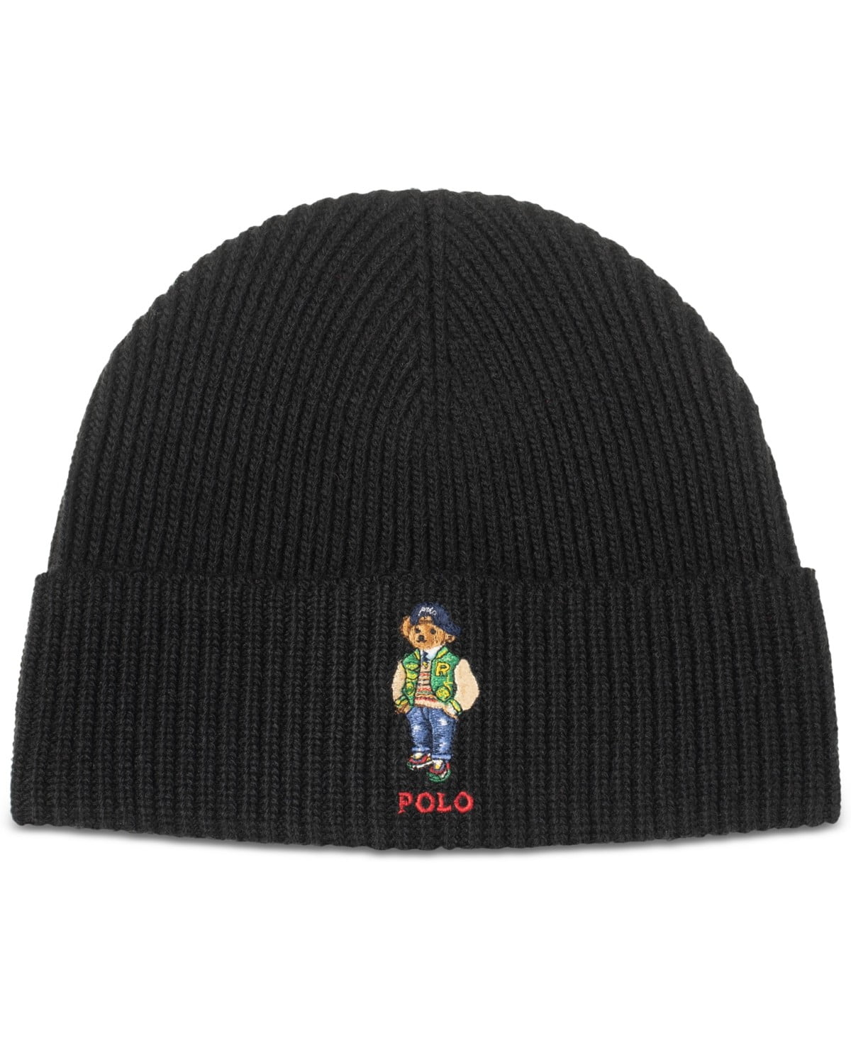 Polo Ralph Lauren Men's Signature Varsity Bear Beanie Polo Black