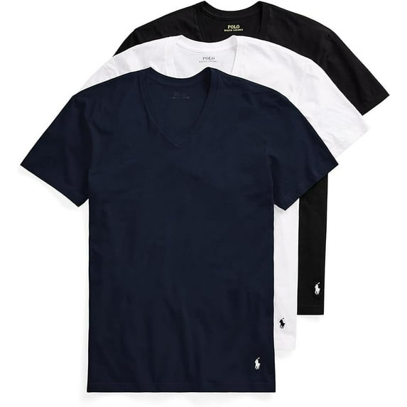Polo Ralph Lauren Men's Slim Fit Cotton V-neck Undershirt 3-pack