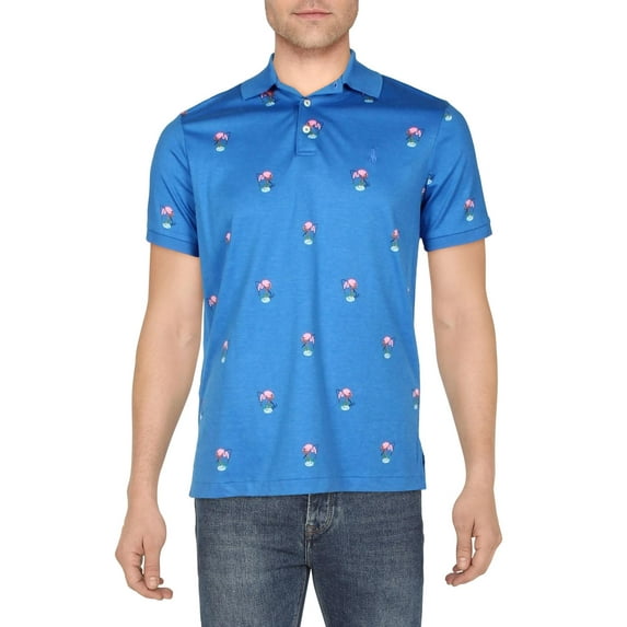 Polo Ralph Lauren Men's Soft Cotton Polo Shirt,Blue Multi,Small