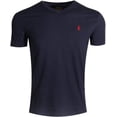 thumbnail image 1 of Polo Ralph Lauren Men's Standard Fit V-Neck T-Shirt - Classic Cotton Tee with Iconic Pony Logo, Navy (Red Pony), XL, 1 of 1