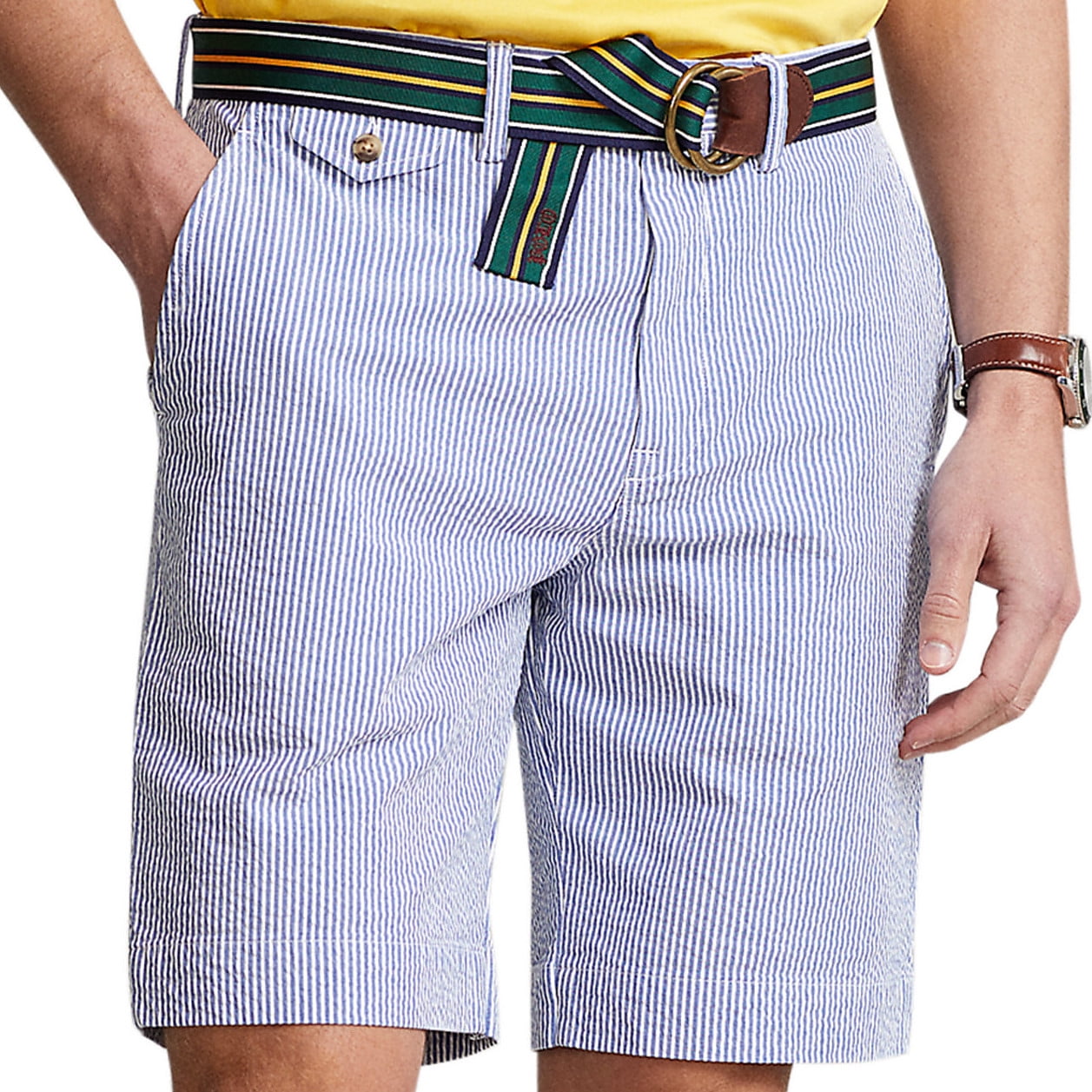 Polo Ralph Lauren Men s Stretch Classic Fit Seersucker Shorts 42 Blue Walmart