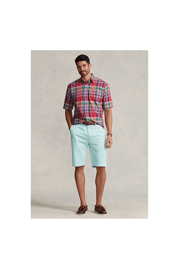 Men's Stretch Streight Fit Chino Short Cotton, Soft Aqua,Sz 36