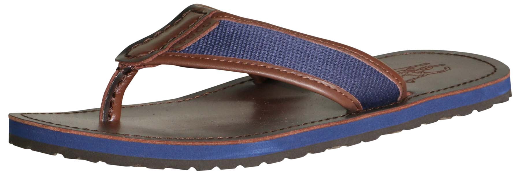 90’s VINTAGE POLO SPORT 67 MEN’S RALPH LAUREN FLIP FLOP SANDALS BLUE HTF Polo Ralph Lauren Men Slip On Flip Flop Sandals Bolt Navy  main image 2