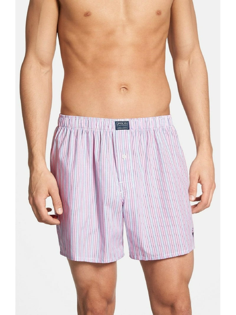 Polo Ralph Lauren Men's Underwear Woven Boxer Pink Stripe Size